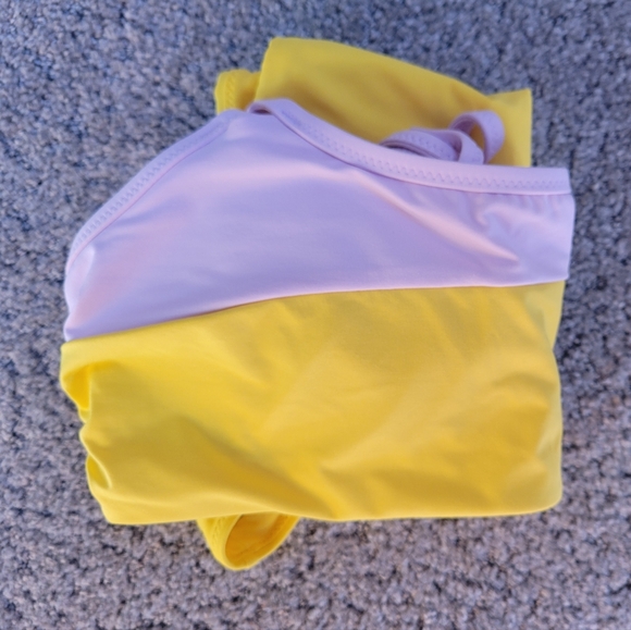 Athleta Chroma Cross Strap Bikini Top & Yellow Lowrise Bottom Womens Size Medium - Picture 7 of 8